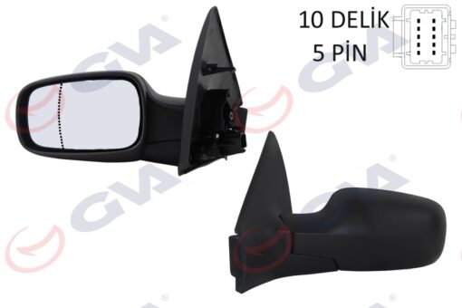 Dış Dikiz Aynası Sol Megane 02 Elektrikli Isıtmalı Asferik 5 Fiş Vm-138ehal - 7701068373-7701054687