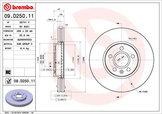 Arka Fren Disk Volvo S60 2019 S90 2016 2019 V60 2018 V90 2016 Cap296x5 16 Jant - 31423722