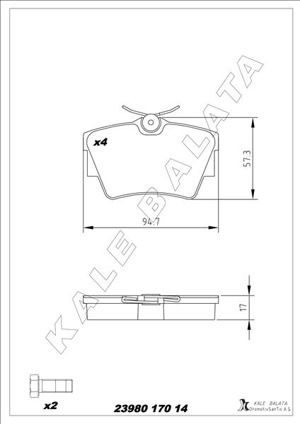 Arka Fren Balatası Renault Trafıc Iı 06 Trafıc Iıı 15 Opel Vıvaro A 06 Vıvaro B 15 - 7701054772-4414520-440607091R