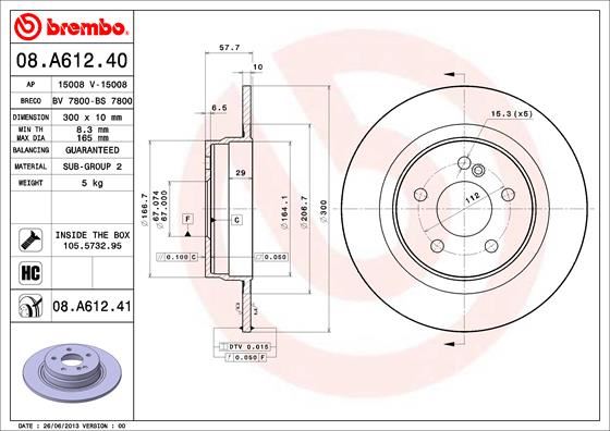 Fren Dıskı Arka Mercedes W204 S204 C204 C207 A207 - A2044231512