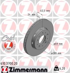 Ön Fren Aynası Carısma 95/6.06 Volvo S40 1.6 1.8 1.9 2.0 T 95/04 V40 95-04 281x24x4dlxhavalı 986478493-df4054 - 30818027-M818027