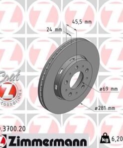 Ön Fren Aynası Carısma 95/6.06 Volvo S40 1.6 1.8 1.9 2.0 T 95/04 V40 95-04 281x24x4dlxhavalı 986478493-df4054 - 30818027-M818027