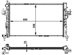 Radyatör Corsa C-combo-tıgra 1.3 Cdtı-1.7 Cdtı Ac Mek 600x350x24 - 24466780-93177424-1300259-1300261