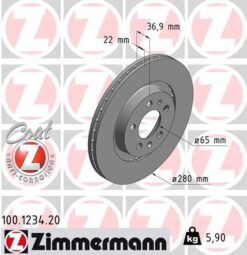 Ön Fren Aynası Golf Iv 97-06 Bora 98-05 Octavıa 99 Toledo Iı-leon 99-06 A3 99 280x22x5dlxhavalı 986478852-df2804-df2804bp - 1J0615301M-1J0615301E-1J0615301P