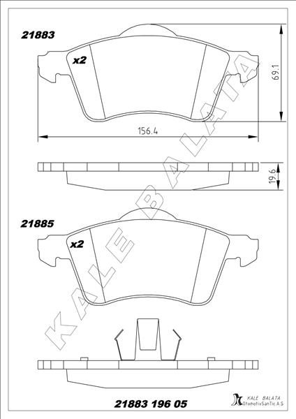 Ön Balata Transporter T4 90-4.03 0986tb2038 - 7D0698151-7D0698151E