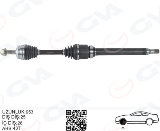 Ön Aks Komple Sag Volvo S40 I V40 I 1.8-2.0 97 04 - 8251528-8251533-8251547