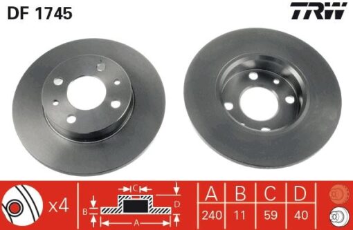 On Fren Dıskı Fıat 500 500c 07 Tipo-punto-tempra-panda-marea-bravo 96 Alfa Romeo 145-146-155 92 Ford Ka 08 12 240.5x11 4delik - 7685656-7663465-60805117-71739572