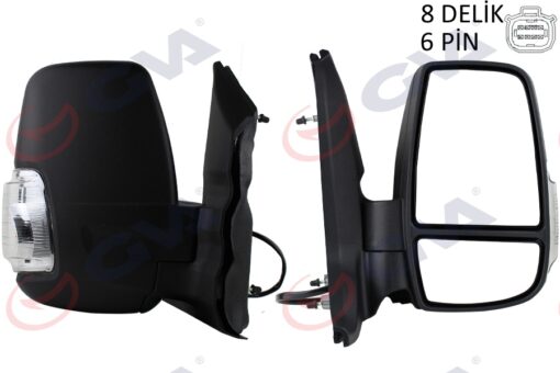 Dış Dikiz Aynası Sağ Transıt 14 Elektrikli Isıtmalı Beyaz Sinyalli Desenli Konveks 6 Fiş Vm-6329ehr - 1911125-BK3117682EA5JA