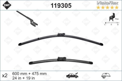 Silecek Süpürgesi Ön Üstten Basmalı Golf5-golf6-jetta-passat-caddy-yetı 600 X 475 Mm - 1Q1998002-3C1998002-5K1955425