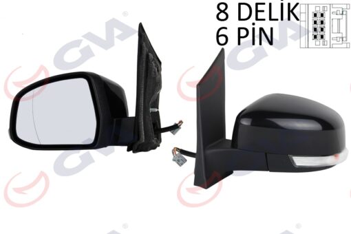 Dış Dikiz Aynası Sol Focus Iı 08 11 Elektrikli Isıtmalı Sinyalli Asferik 6 Fiş Vm-6304ehal Kapaklı - 8M5117683AF