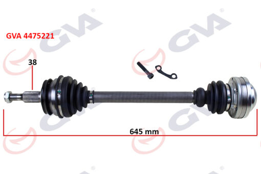 Komple Aks Sol Transporter T5 1.9 Tdı 03-11 645mm Axb-axc - 7H0407451JX-7H0407271AK-7H0407271E
