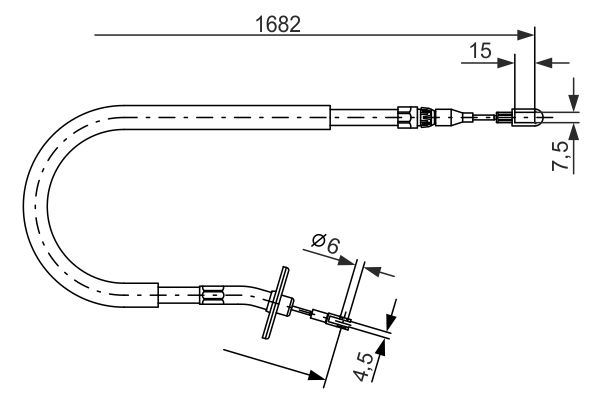 Fren Halatı Sol Arka 1682mm Mercedes Sprınter 901 904 95 06 - A6674204685