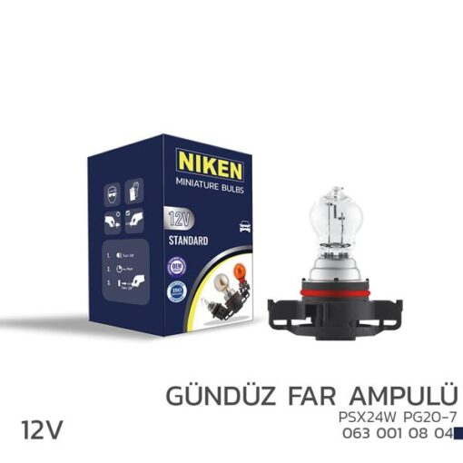 Nıken 12v Psx24w Gündüz Far Ampulü Pg20-7 10lu - UNIVERSAL