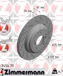 Fren Dıskı Arka Sag Bmw M3 E46 Yüksek Kaplamalı Havalı Delıklı - 34212282304