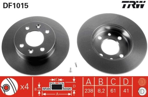 Ön Fren Aynası Renault Clıo 91 Twıngo 92 R5 84 88 238x8.2x4dl - 7701204285-7700716947-7701716947