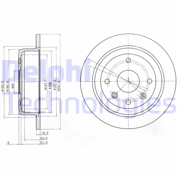Arka Fren Diski Aveo 05 13 Lacettı 2005 Nubıra 2005 Optra 2003-2008 257x10.5x60x4dl Dolu - 96549630-24535045