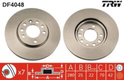 Ön Fren Aynası Astra H 04 Combo C 03 Merıva B 10 Zafıra B 05 280x25x5dl Havalı 95526655 - 569060-569066-90539466-93197592