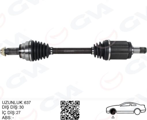 Komple Aks Ön Sol Bmw X5 E70 X6 E71 E72 637mm - 31607545125-31608631751-31607622883
