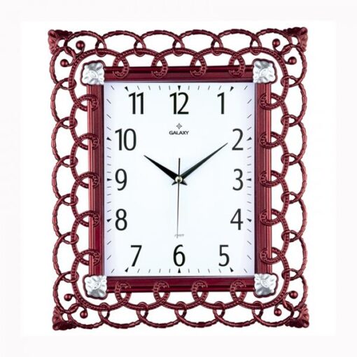 Duvar Saati Kırmızı Çerçeve Çap:32.3cmx 37.5cm Akrilik Boyalı 2 Renk Abs Kasa Mineral Cam Sessiz Akar Makine Pvc Kadran Kadran Ölçüsü: 190x241mm Kadran Baskı Alanı: 105x170mm - SAAT 76-HG