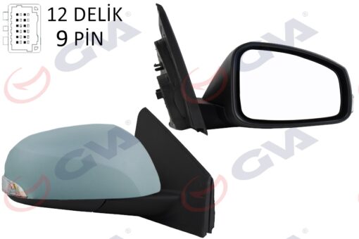 Dış Dikiz Aynası Sağ Megane-fluence 08 Elektrikli Isıtmalı Sinyalli Katlanır Astarlı Konveks 9 Fiş Vm-6138ebr - 963010192R-963016738R