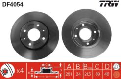 Ön Fren Aynası Carısma 95/6.06 Volvo S40 1.6 1.8 1.9 2.0 T 95/04 V40 95-04 281x24x4dlxhavalı - 30818027-M818027
