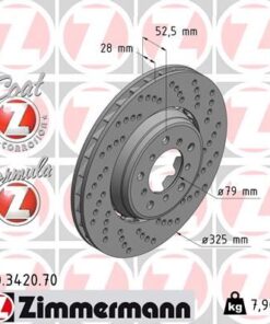 Fren Dıskı Ön Sag Bmw M3 E46 Yüksek Kaplamalı Havalı Delıklı - 34112282802