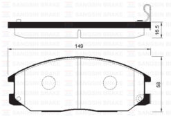 Ön Fren Balata Ssangyong Actyon. Kyron 2.0l Xdi 4x4 06- / Rexton 2.7l Xdi 4x4 04- - 581013AA20-581013AA10-WVA23569