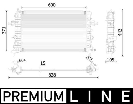 Radyatör Astra H- Zafıra 1.6-1.8 Ac Klimasız Mek 600x368x18 - 13170110-1300266-13145211