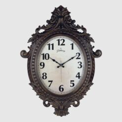 Duvar Saati Kahverengi Çerçeve Çap:73cm X 54cm Vintage Taçlı Eksitme Dekoratif Amerikan Bristol Kadran Akar Saniyeli Mekanizma Akrilik Boya Abs Hammadde Mineral Cam - SAAT 731-K