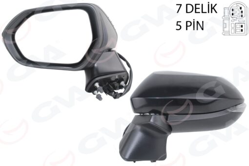 Dış Dikiz Aynası Sol Elektikli Sinyalli Konv Siyah 5 Pin Li Toyota Corolla 19- - 8794002924