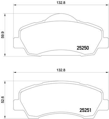 Ön Fren Balatası Peugeot P301 12 P308 13 Cıtroen C-elysee 12 C4 14 266mm - 1608691380-1610699280