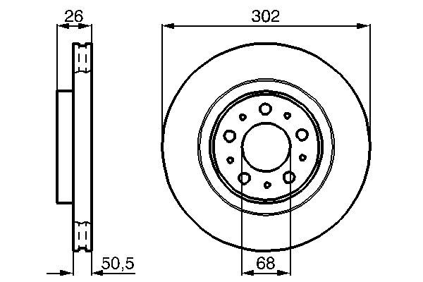 Ön Fren Aynası Havalı Volvo V70 97-00 C70 97-05 S70 96-00 Xc70 97-02 302x26x5dlxhavalı - 272276-31262095