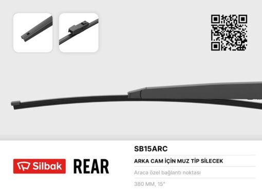Silecek Süpürgesi Arka Muz Tipi 380mm Skoda Fabia Combi Nj5 08/14 . Vw Tiguan 02/16