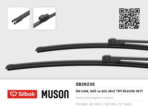 Silecek Süpürgesi 650/580mm Muz Tipi Bmw 5 Serısı E39 Ozel Dızayn