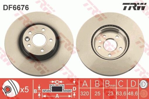 Ön Fren Aynası Adet Volvo S40 2004-2012 C70 Iı 2006-2013 V40 2012 V50 04-12 320x5-dl - 31262720-31302573-31329122