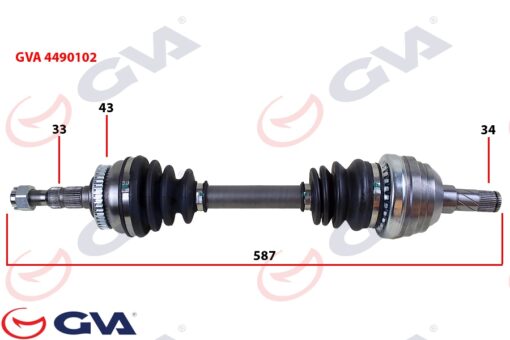 Komple Aks Sol Vectra A 1.8-2.0 88-95 -astra F 92-98 -calıbra A 89-97 Abs Li 43diş 587mm - 374145-374010-374766-9117957