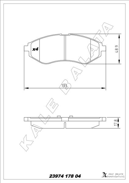 Ön Fren Balatası Chevrolet Aveo 05 Kalos 02 - 94566892-96534653-PW892497-WVA23974