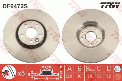 Ön Fren Aynası Adet Volvo Xc60 D3 D4 D5 2.4d 2.0t 3.2 T5 T6 2008 2017 Cap 328x5 Bjn - 31277342-31410568-31471034
