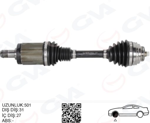 Komple Aks Ön Sol Bmw X1 E84 09 15 501mm - 31607605511