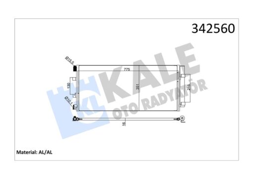 Klima Radyatoru Kondenseri Renault Master Iıı 10 Opel Movano B 10 2.3dci 775x351x16 Alüminyum Kurutucu İle - 4419449-93197529-921005824R
