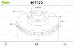 Ön Fren Diski Hava Kanallı Toyota Avensıs 1.6l 3zzfe Vvti Zzt250 03-08 / 2.0l 1azfse Azt250 03-08 277 Çap X 5 Bijon - Takım Disk Fiyatıdır - 4351205040