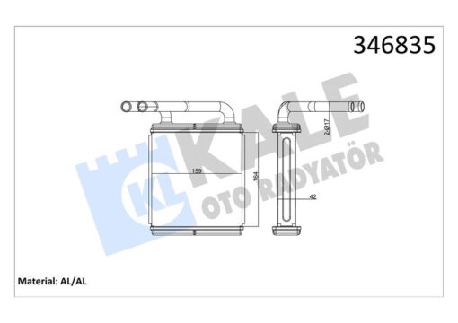 Kalorifer Radyatörü Hyundaı H100 2.5l D4ba Panelvan 94-00 - Aleminyum - 9721143010-9721143100-9721143050
