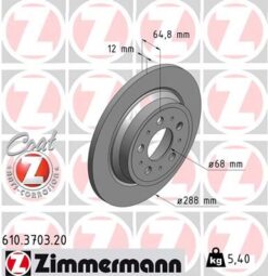 Arka Fren Aynası Volvo S60 01-10 S70 01-05 S80 98-06 Xc70 00-07 288x12x5dl Delykly 986478495-df4066 - 9434167-94341674-94341670