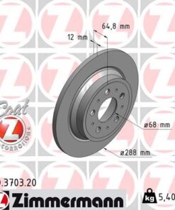 Arka Fren Aynası Volvo S60 01-10 S70 01-05 S80 98-06 Xc70 00-07 288x12x5dl Delykly 986478495-df4066 - 9434167-94341674-94341670