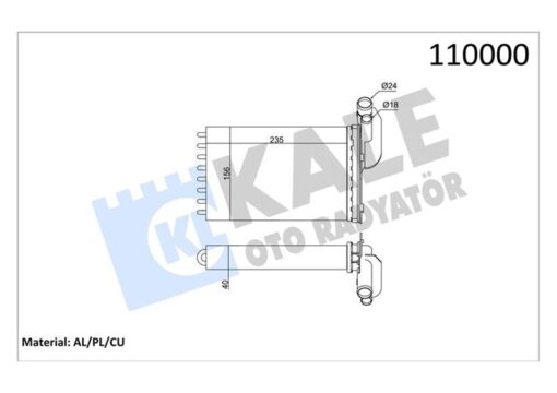 Kalorifer Radyatörü Mgn I-clıo I-r19 234x157x42 2 Sıra Cu Pl - 7701204680-7701033457