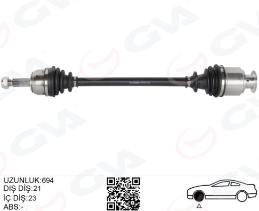 Ön Aks Sağ Renault Express F40.g40 1.9 D Uzunluk 85-98 - 7700748855-8200323959-7700748854