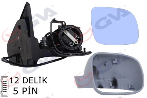 Dış Dikiz Aynası Sağ Golf-bora 98 Elektrikli Astarlı Konveks 5 Fiş Vm-188r - 1J1857508D01C-1J1857522E-3B1857538B