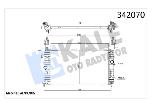Radyatör Merıva 1.4 16v Twinport-1.6-1.6 16v-1.8: Ac Klimasız Mek 607x366x29 - 1300252-1300253-13128930