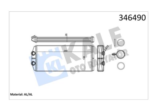 Kalorifer Radyatörü Partner 08 Berlıngo 08 1.6 Hdı-vtı P407 04 C4 06 C5 08 1.6 Hdı-thp 290x129x26 Al - 6448.S7-6448.Q6-6448.S6