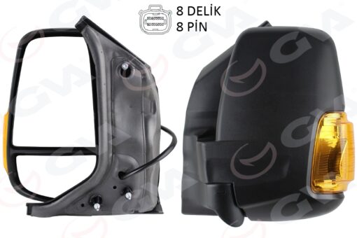 Dış Dikiz Aynası Kısa Kol Sol Otomatik Katla. Elekt. Sarı Sinyalli Rezist. Transıt V363 14 - BK3117683RL5JA6-1932563